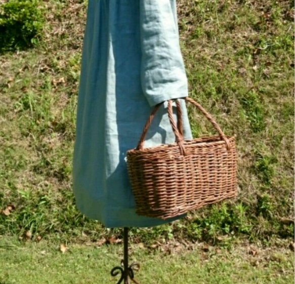 国産アケビの横長かごバッグ かごバッグ 花結び 通販 6708364