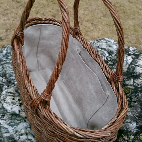 難ありアケビの籠バッグ＊国産 あけび かごバッグ 国産 カゴ アケビ 蔓 つる 奥会津三島 一点