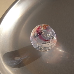 くらげ球・ラベンダー・ミニ・ガラス製・とんぼ玉 4枚目の画像
