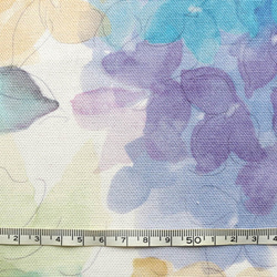 スペイン生地　紫陽花の水彩画　【VILBER】 2枚目の画像