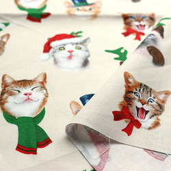 美國面料　棉100％　聖誕節×貓　[伊麗莎白工作室] 第3張的照片