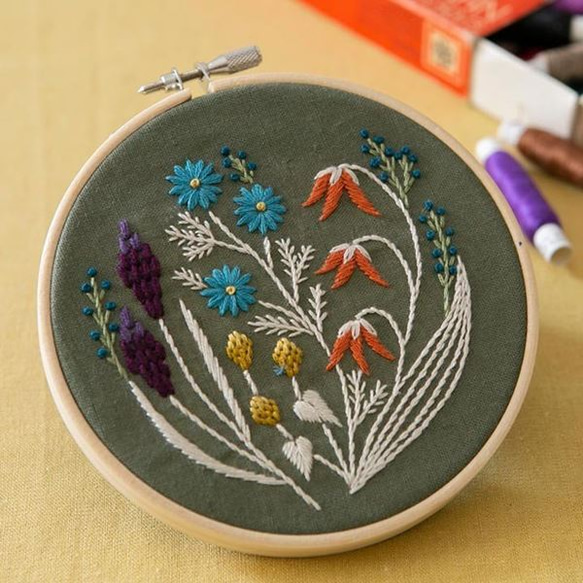 刺繡套件野花刺繡框架 第2張的照片