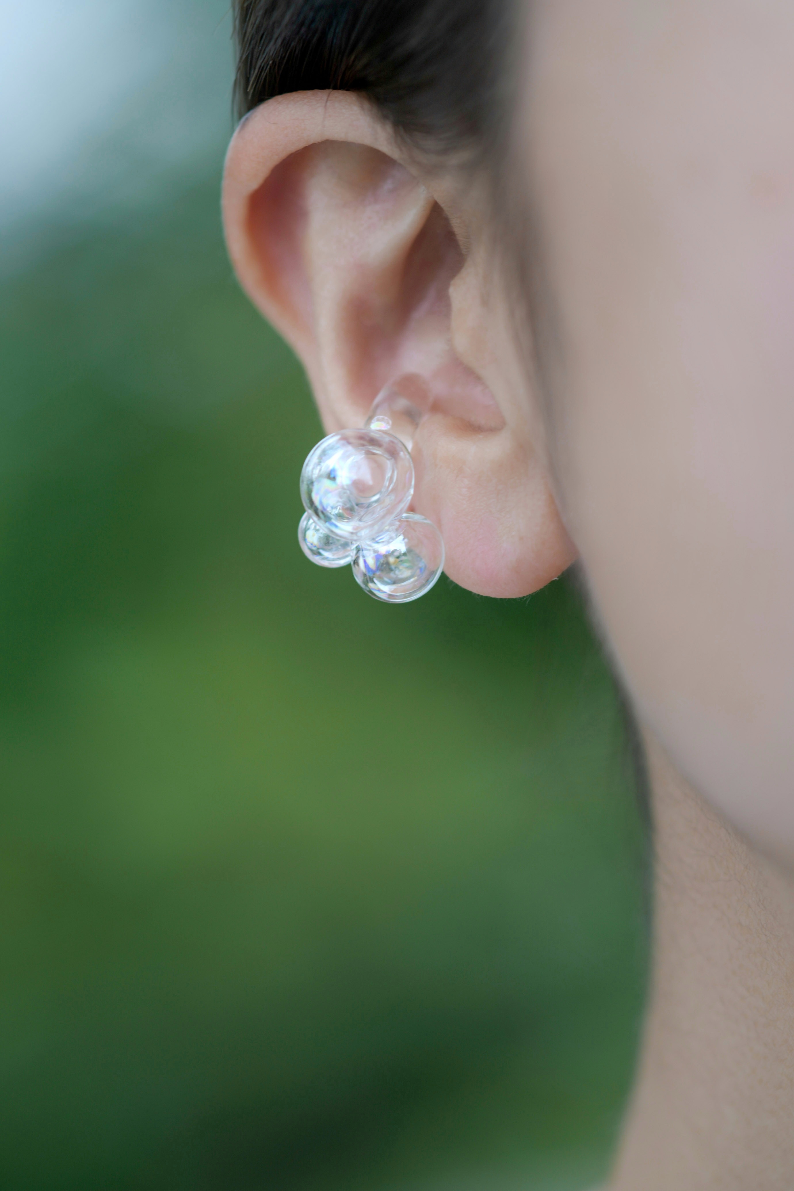 ガラス イヤーカフ "シャボン玉"-bubble3-