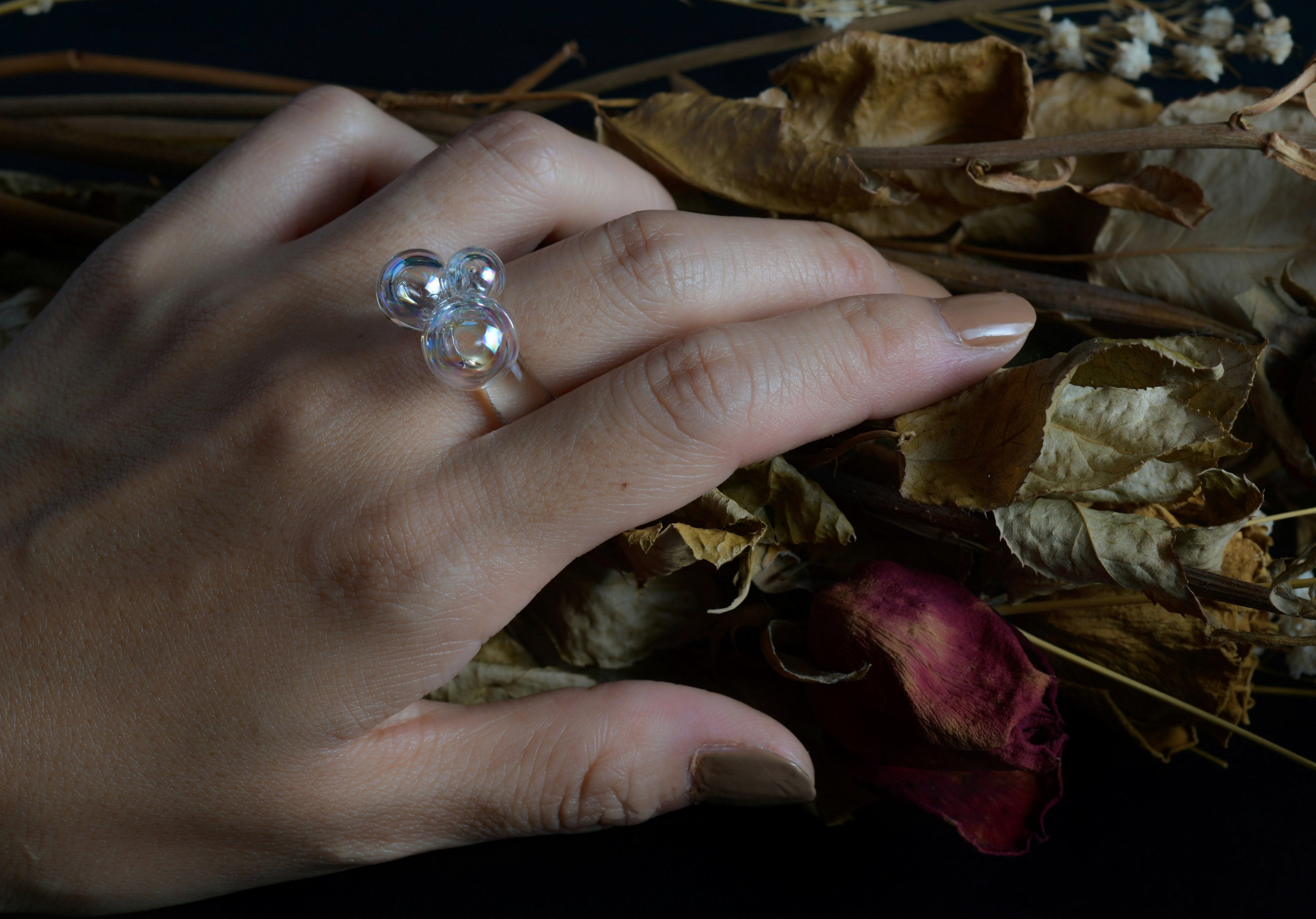 ガラスの指輪 シャボン玉 リング