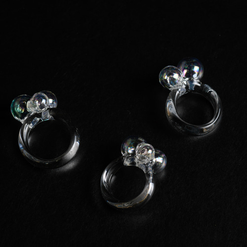 ガラス作家　オカベマキコ さん　シャボン玉リング　指輪　リング 送料無料】ガラスの指輪 シャボン玉 リング 指輪・リング