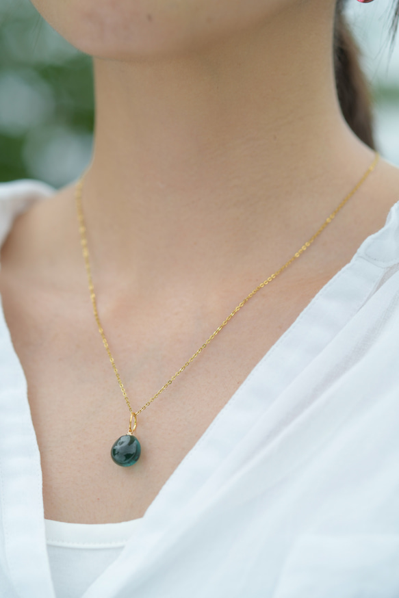 【送料無料】金属アレルギー対応サージカルステンレスネックレス　“DeepForest”-デープフォレスト- 2枚目の画像