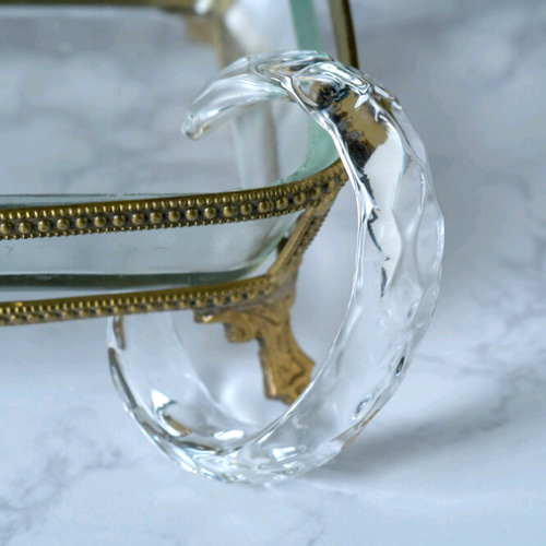氷のガラス - Clear Glass Bangle - ガラスの氷Clear Glass BangleSサイズNo.2028