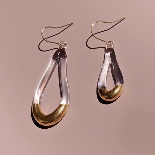 仁尾彫金『一つ星ダイヤ、プラチナ馬蹄ピアス』ハンドメイド245 ピアス  