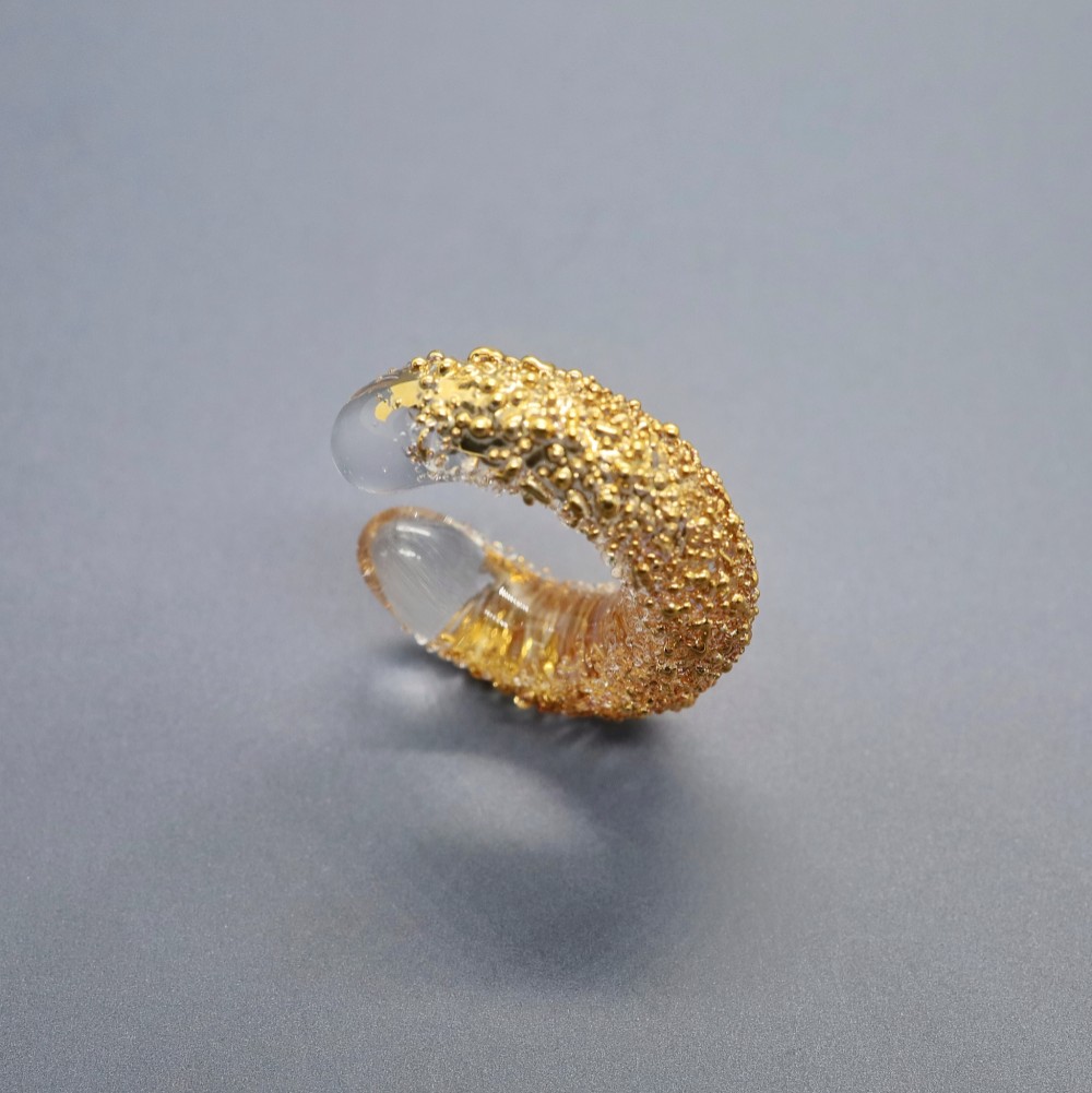 ガラス イヤーカフ “Sperkle”-gold(ゴールド)-