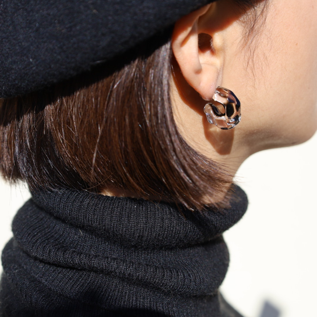 “ice :mini”-black- ピアス/イヤリング金属アレルギー対応