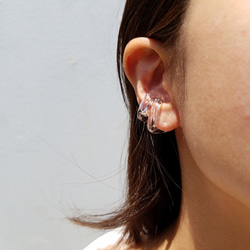 【送料無料】ガラスイヤーカフ“square”2個セット 4枚目の画像