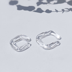 【送料無料】ガラスイヤーカフ“square”2個セット 8枚目の画像