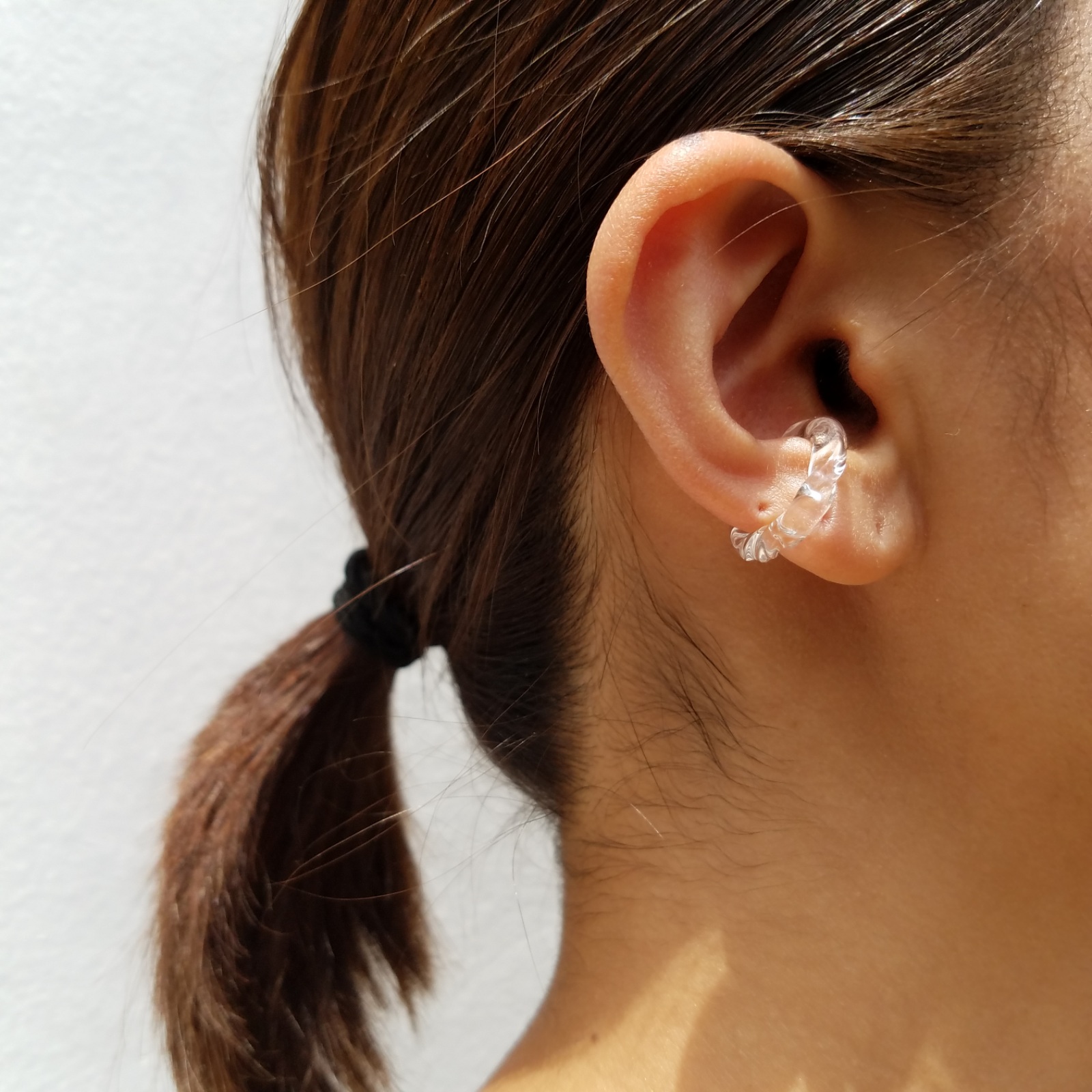 【送料無料】ガラスイヤーカフ“pattern” -slim-