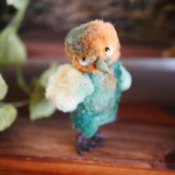 謎の鳥ちゃん 橙緑 小鳥のぬいぐるみ  テディベア 1枚目の画像