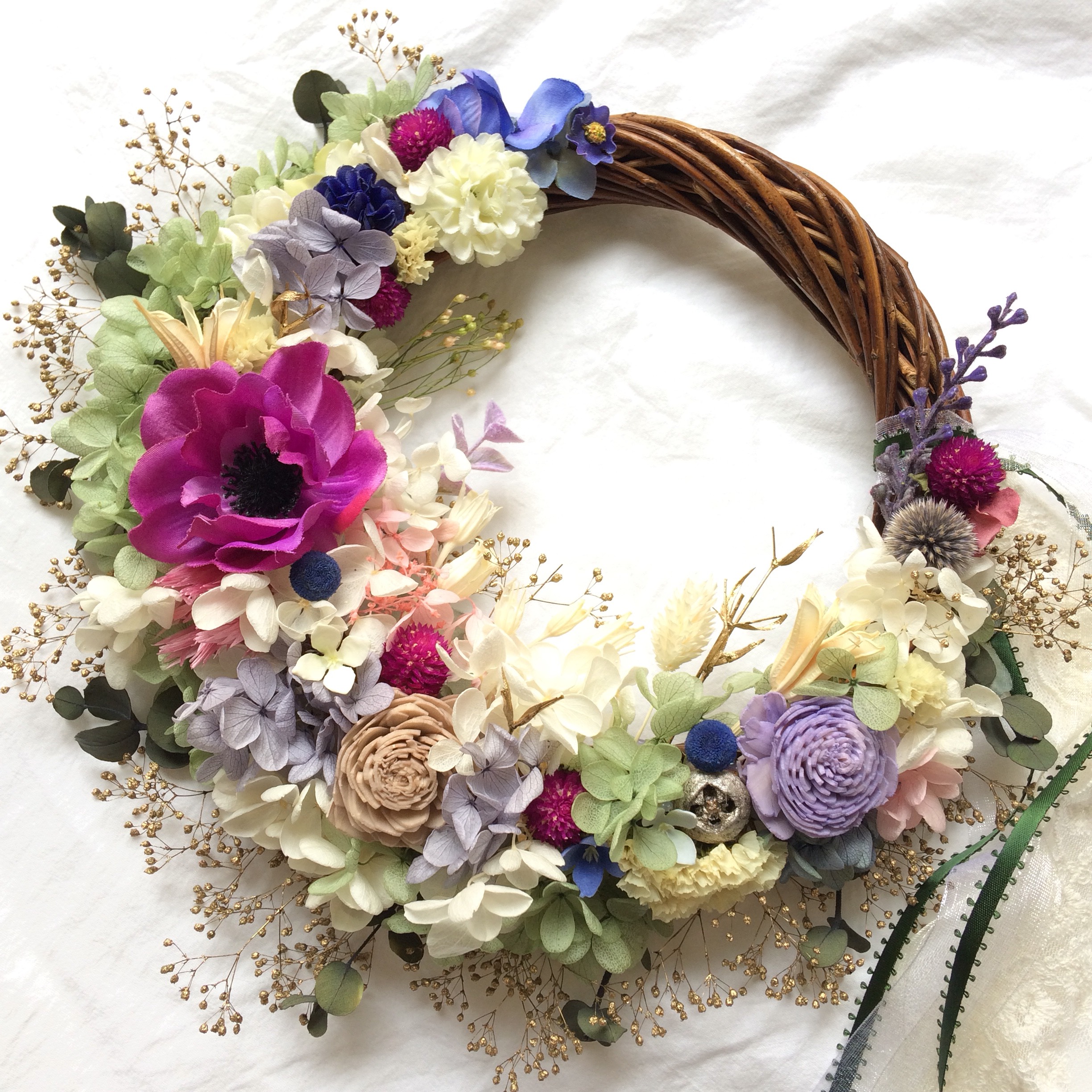 白無垢に合わせるリースブーケ