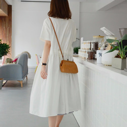 不規則拼接洋裝-白色款|洋裝|日系|棉|獨立品牌|Sora 第7張的照片
