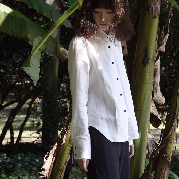 復古白雙層領厚款襯衣|襯衣|日本斜紋棉|獨立品牌|Sora-57 第3張的照片