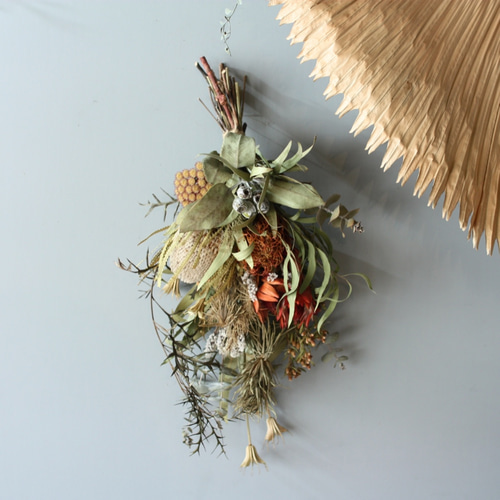 ドライフラワー　スワッグ　インテリア　バンクシア 楽天市場】ドライフラワー ブーケ 花束 スワッグ 送料無料「ワイルド