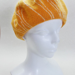 ベレー帽（オレンジ色の炎） 1枚目の画像