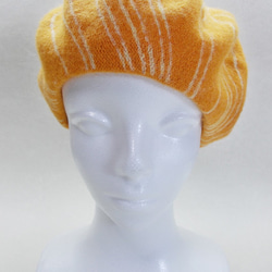 ベレー帽（オレンジ色の炎） 2枚目の画像