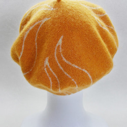 ベレー帽（オレンジ色の炎） 3枚目の画像