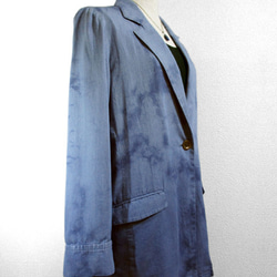 デニムジャケット（ムラ絞り染・青色濃淡） 2枚目の画像