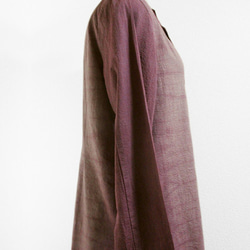 サマー・コットンジャケット（縦絞り染・赤紫濃淡） 2枚目の画像