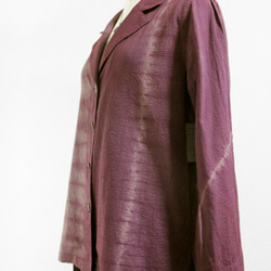サマー・コットンジャケット（縦絞り染・赤紫濃淡） 3枚目の画像
