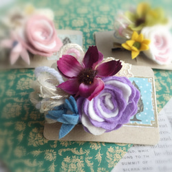 完全手作り】フェルトの華やかお雛様リース 中colorful リース