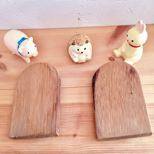 小人が住む 可愛い木製玄関ドア 2枚 《 ナチュラル木工雑貨