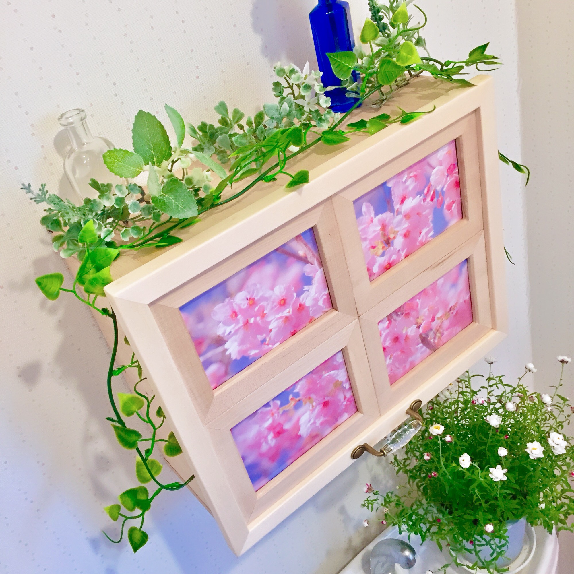 【 写真 】 可愛い写真窓のトイレ収納 《 ナチュラル木工雑貨 》