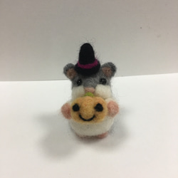 受注製作     羊毛フェルトハムスター  ハロウィンハムちゃん 1枚目の画像