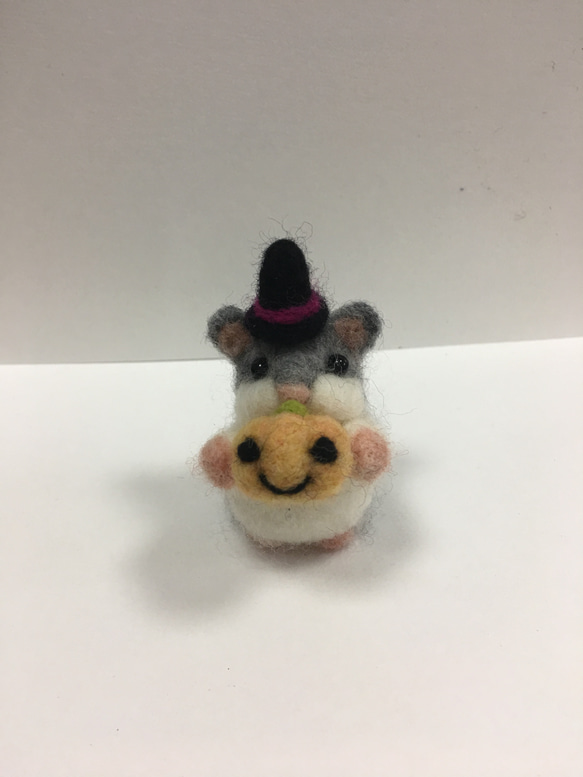 受注製作     羊毛フェルトハムスター  ハロウィンハムちゃん 1枚目の画像