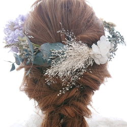 花冠 < ラベンダー&シルバーグリーン > 花嫁花かんむり・ヘッドドレス 2枚目の画像