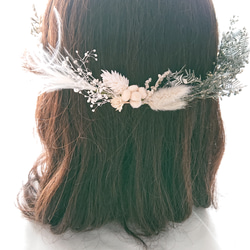 花冠 < ラベンダー&シルバーグリーン > 花嫁花かんむり・ヘッドドレス 8枚目の画像