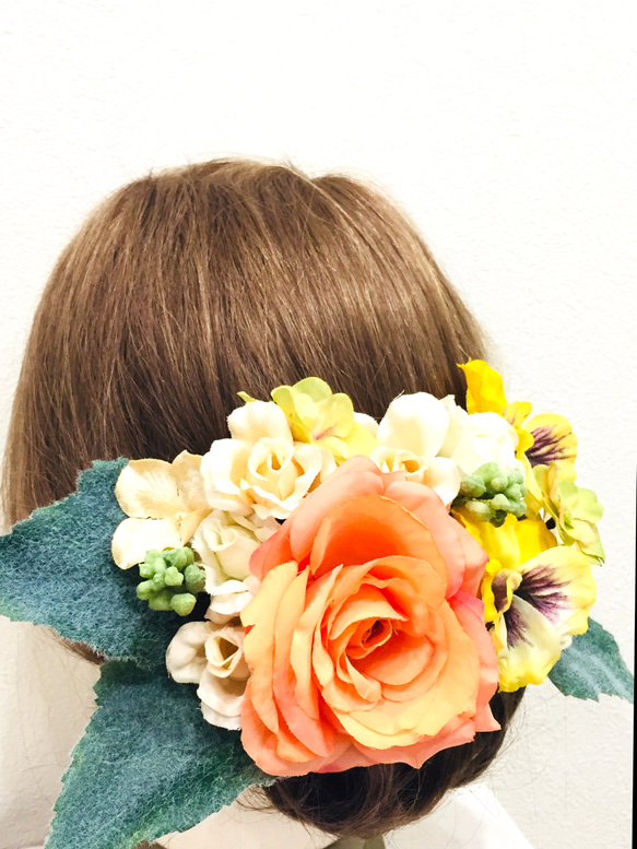 花嫁・成人式を彩るアーティフィシャルフラワー髪飾り18本セット 2枚目の画像