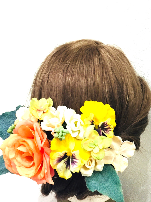 花嫁・成人式を彩るアーティフィシャルフラワー髪飾り18本セット 3枚目の画像