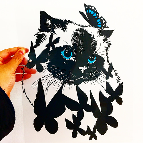 ペットの切り絵似顔絵オーダー募集中！《猫、犬などその他動物であれば