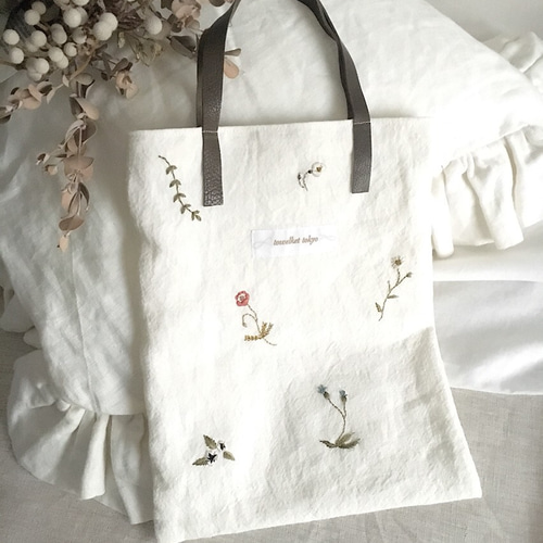 Brise de printemps】リネン刺繍トート オズ トートバッグ towelket