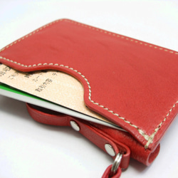 カード専用バッグ　パスケース　赤 4枚目の画像