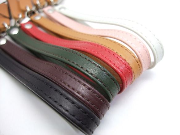 プレートストラップ　本革　ホワイト 2枚目の画像