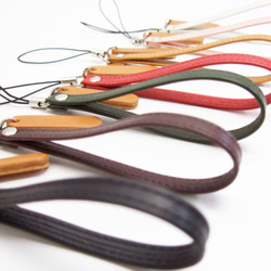 プレートストラップ　本革　ホワイト 4枚目の画像