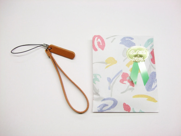 プレートストラップ　本革　ホワイト 6枚目の画像