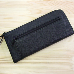 フラット札入れ　長財布　本革　黒 1枚目の画像