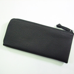 フラット札入れ　長財布　本革　黒 3枚目の画像