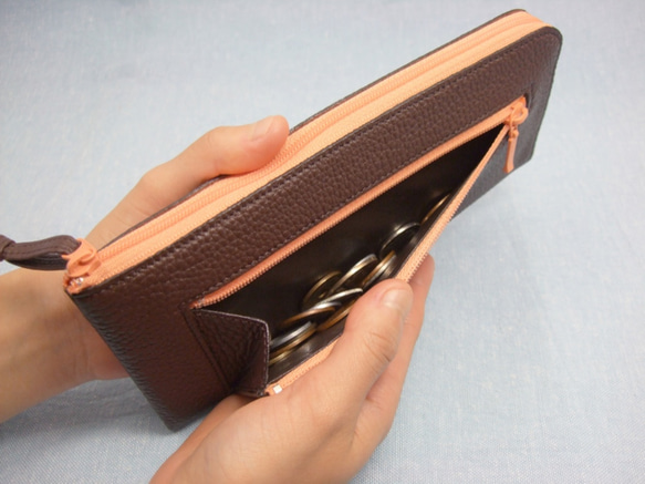 フラット札入れ　長財布　本革　黒 5枚目の画像