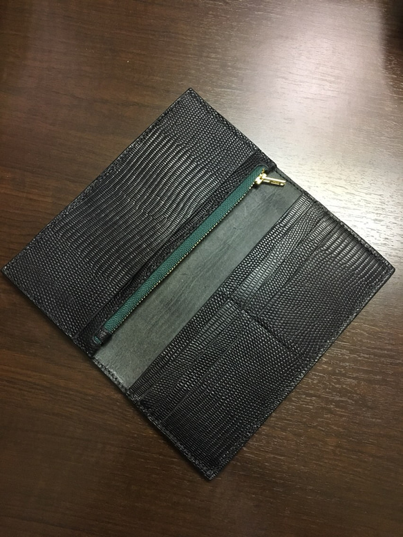 【SALE 7/2まで】本革 長財布 リザード型押し 2枚目の画像