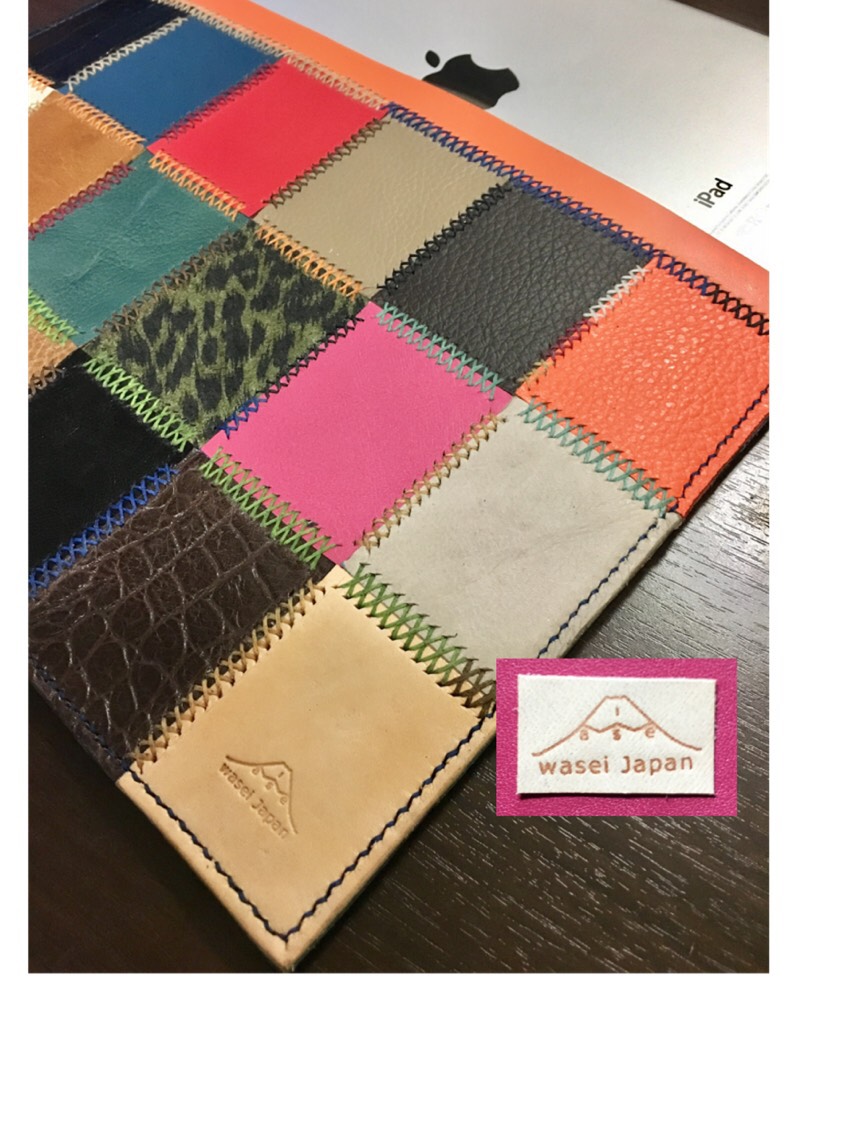 本革 iPad Airケース パッチワーク 総手縫い