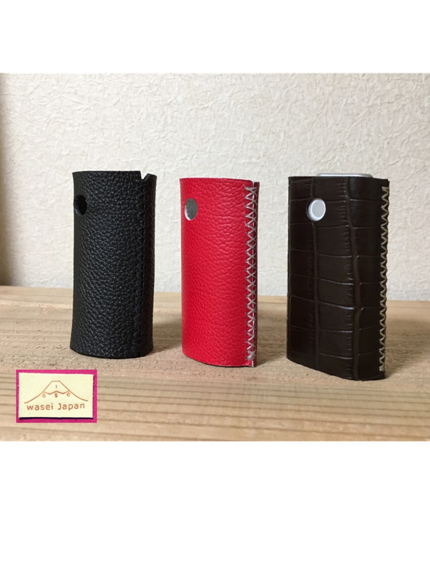 glo レザーケース ブラック 総手縫