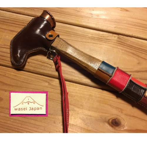 旧品 廃盤 スノーピーク ハンマー セット レザーグリップ付き ペグ6本